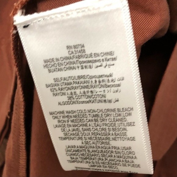 NWT BCBGMaxAzria Gabriella High Low Dress Deconstructed Shirt Brown V-Neck XS - Picture 4 of 6